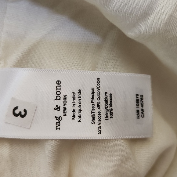 NWT Rag & Bone Cream Mini Dress-Size L - Picture 9 of 9